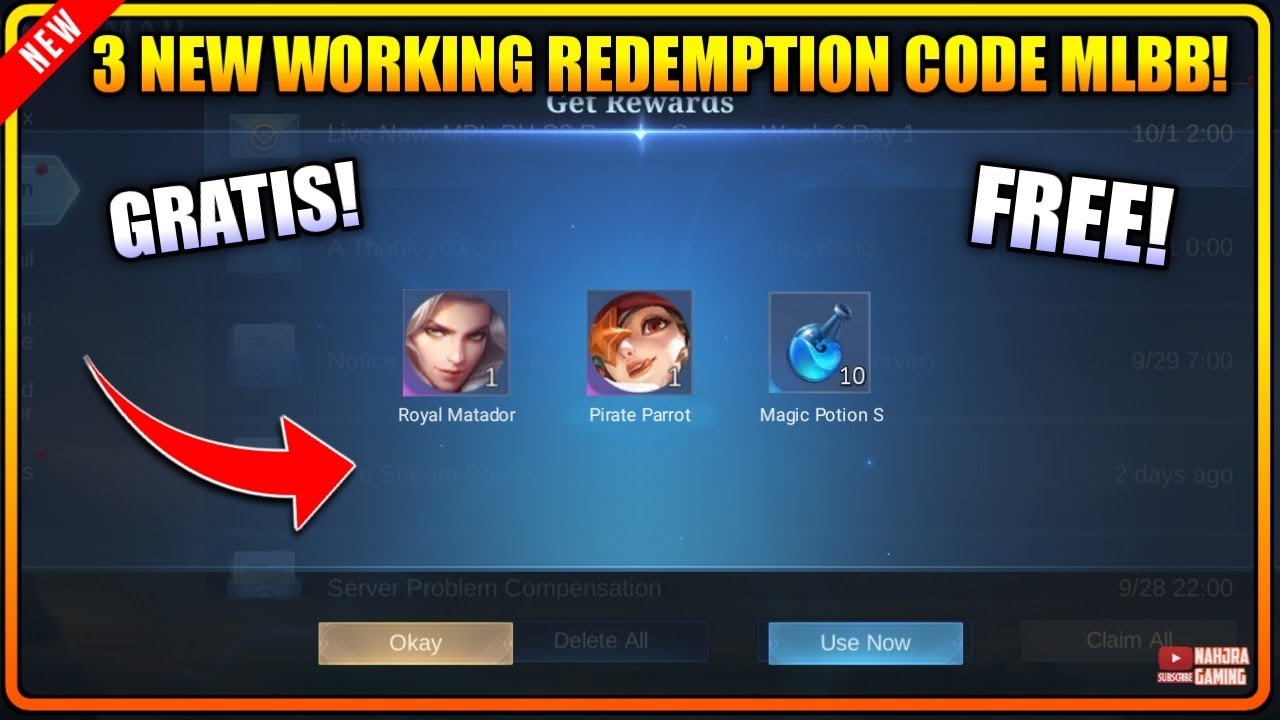 NEW 9 REDEEM CODES 2021 Mobile Legends . Redemption Code ML 