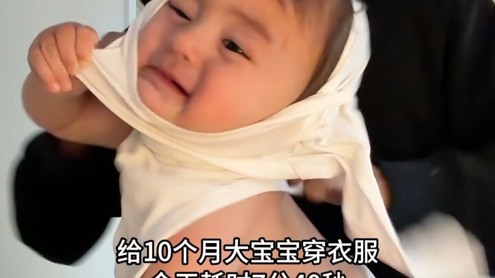 10-Month-Old Baby Gets Ready to Head Out in the Morning — Took 7 Minutes and 40 Seconds Today!