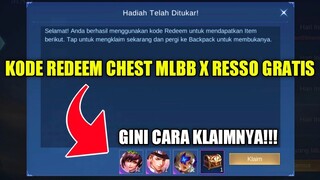 CARA MENDAPATKAN KODE REDEEM CHEST MLBB X RESSO GRATIS!! BISA DAPET 2 SKIN SPECIAL + 1 SKIN ELITE