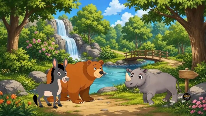 चतुर गधा और खूंखार शेर |न्याय की जीत | Hindi Kahani | Animal Story | Sachin with Cartoon