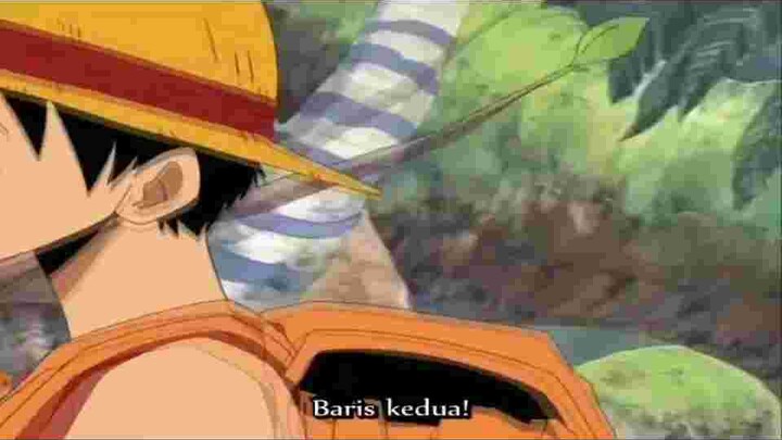 Luffy menyanyi di pulau langit terus digangu