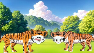 虎爸被入侵雄虎偷袭弄成重伤
