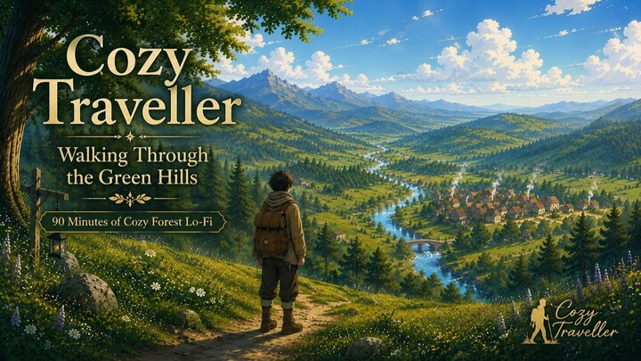Cozy Traveller | Walking Through the Green Hills | 90 Minutes of Cozy Forest Lo-Fi