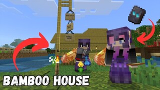 Our First Bamboo House! | Minecraft PE | Shin SMP #24