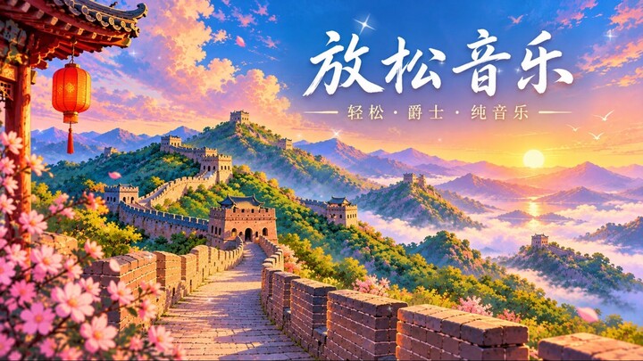 治愈系爵士乐 ☁️ 放松音乐｜静心阅读、学习工作、舒缓压力｜长城日落氛围音乐