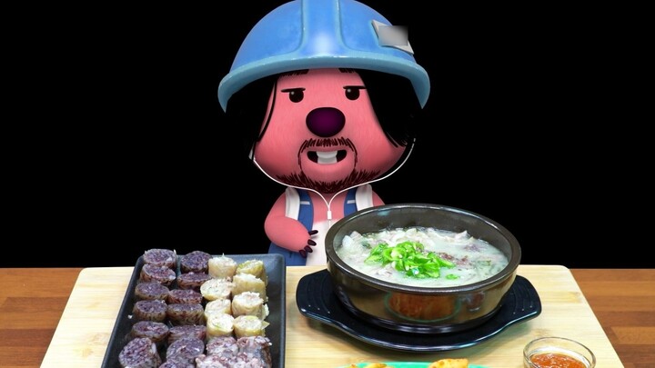 【Siaran Makan Ruby yang Menyenangkan】Sup Sosis Nasi