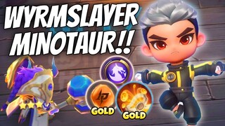 UNLIMITED GOLD COMBO !! MINOTAUR WYRMSLAYER SAVES THE MATCH !! MAGIC CHESS MOBILE LEGENDS