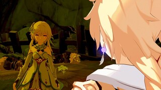 Aether has a vision about his Twin Sister Lumine - Genshin Impact
