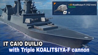 Modern Warships: IT CAIO DUILIO equipped with Triple Koalitsiya-F Cannon. online gameplay