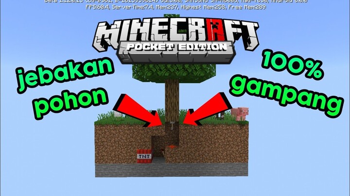 Cara membuat jebakan pohon - minecraft indonesia