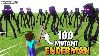 100 Mutant Enderman vs Me in Minecraft