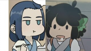 So cute! This master and apprentice must have grown up eating cuteness.