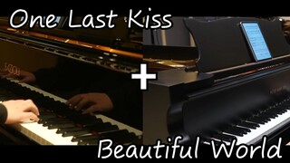 【双钢琴】One Last Kiss + Beautiful World  新世纪福音战士   【猪x酒x凡】