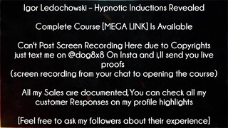 Igor Ledochowski Course Hypnotic Inductions Revealed download