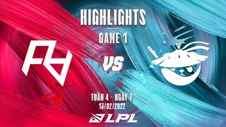 RA vs AL | Highlights - Game 1 | Tuần 4 Ngày 7 | LPL Mùa Xuân 2022