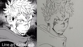 Line art itadori yuji mode sukuna | jujutsu kaisen