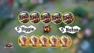 5 Diggie Vs 5 Natan || Sekali Combo Mati 🔥🔥