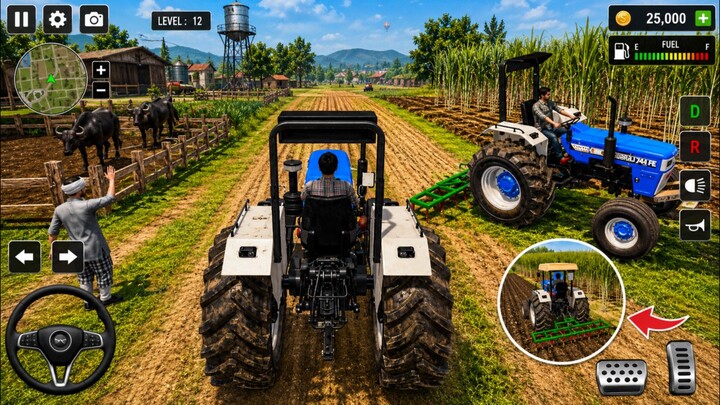 🚜 Tractor Farming Simulator 3D Gameplay | Indian Village Farming Game 🌾Aaj ke video mein dekhiye a