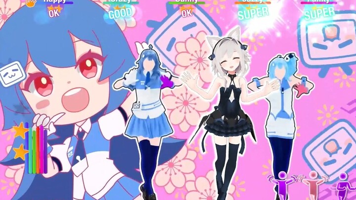 Dancing “Rainbow Beat” with 2233 |˛˙꒳˙)♡~ What happens when you play Just Dance with a motion-captur