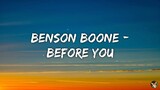 BEFORE YOU - Benson Boone [ Lyrics ] HD