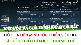 Việt hóa và hướng dẫn chi tiết phần cài đặt trong game Liên Minh Tốc Chiến - Wild Rift