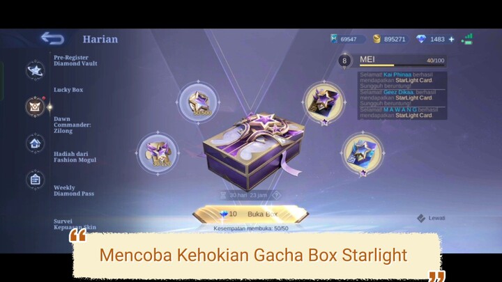 Ternyata Dalam 50x Draw Box Starlight Cuman Dapat 2 Starlight Card Premium Sama Starlight Card