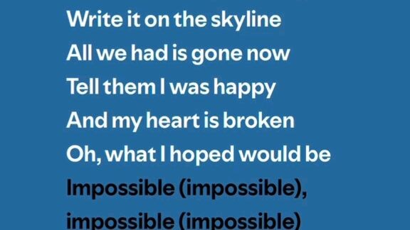 Impossible  lyric