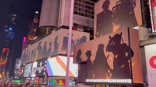 《鬼灭之刃》在纽约时代广场进行展示，现场人满为患