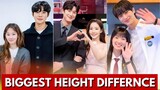 FAMOUS KDRAMA COUPLES WITH THE BIGGEST HEIGHT DIFFRENCE 2024 || HANDSOME KOREAN ACTORS, #kdrama
