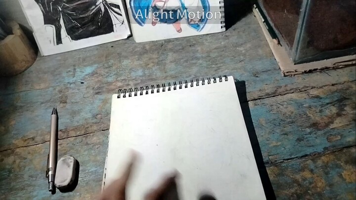 cara menggambar furina dengan menggunakan pensil