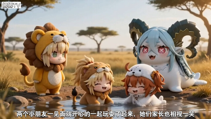 Leopards and lions are meeting! Whose little one is this?