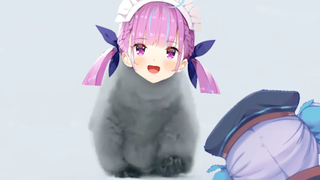 阿夸冲上去跟mea贴贴！