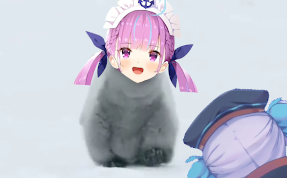 Aqua rushed over and started to stick with mea!