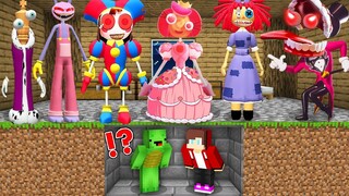 JJ and Mikey SURROUNDED by All new Monsters from DIGITAL CIRCUS in Minecraft Maizen Security House