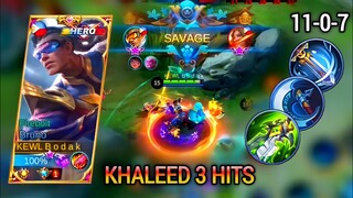 KHALEED 3 HITS | BRUNO BEST BUILD S22 - MASTER BODAK MLBB