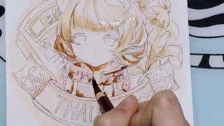 [Painting]Colouring a picture of THAUMATU with watercolour