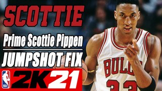 Prime Scottie Pippen Jumpshot Fix NBA2K21 with Side-by-Side Comparison