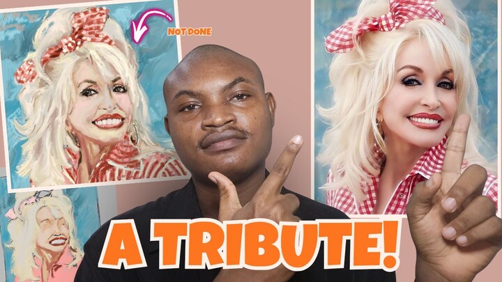 I Painted Dolly Parton LIVE 🎨 | A Tribute to an Icon