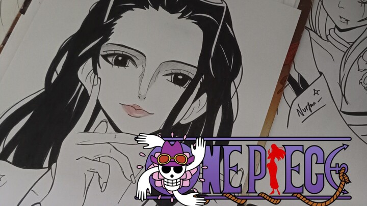 Nico Robin - One Piece || Black and White Art (SPEED DRAWING)
