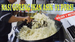 Resep Nasi Goreng Ikan Asin || Masak Nasi Goreng Ikan Asin 91 Porsi dengan Wajan Besar