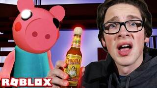 The HOT SAUCE CHALLENGE!! - Roblox Piggy