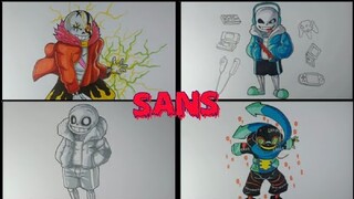 Speed DRAWING 4 Cool New Sans Vẽ Sans Mới Đẹp Và Dễ