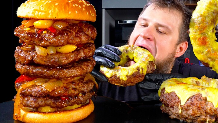 【SERGEY】Extra-Large Beef Burger! Pure-Enjoyment Version – Chewing Sounds for Sleep Aid