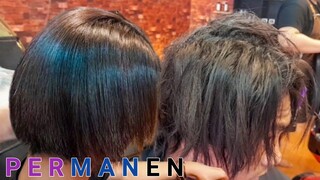 meluruskan rambut permanen, keriting +ikal+bergelombang