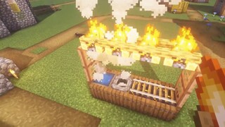 [Minecraft Architecture Teaching] How to make a grilled fish shop, do you want a puffer fish set!