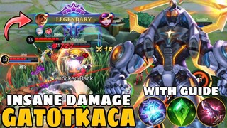 Gatotkaca 101, Insane Damage!! Build Top 1 Global Gatotkaca ~ MLBB