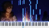 Black Summoner ED Wherever by Minori Suzuki(Piano Visualizer) #blacksummoner #anime #piano