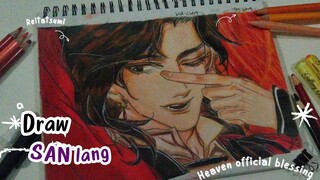 Drawing San Lang ❤️🦊//From Tian Guan ci fu//Heaven official blessing✨