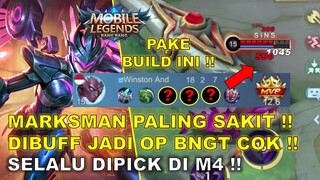 KARRIE DIBUFF JADI MARKSMAN PALING SAKIT DAN OP BANGET !! BUILD KARRIE PALING SAKIT 2023 TERBARU