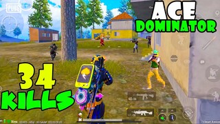 34 KILLS IN ACE DOMINATOR ARABIC LOBBY | PUBG MOBILE GAMEPLAY | HARDMANTRICKS